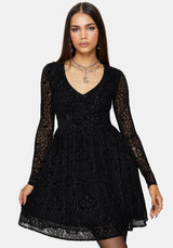 Disrupt Flocked Mesh Mini Dress