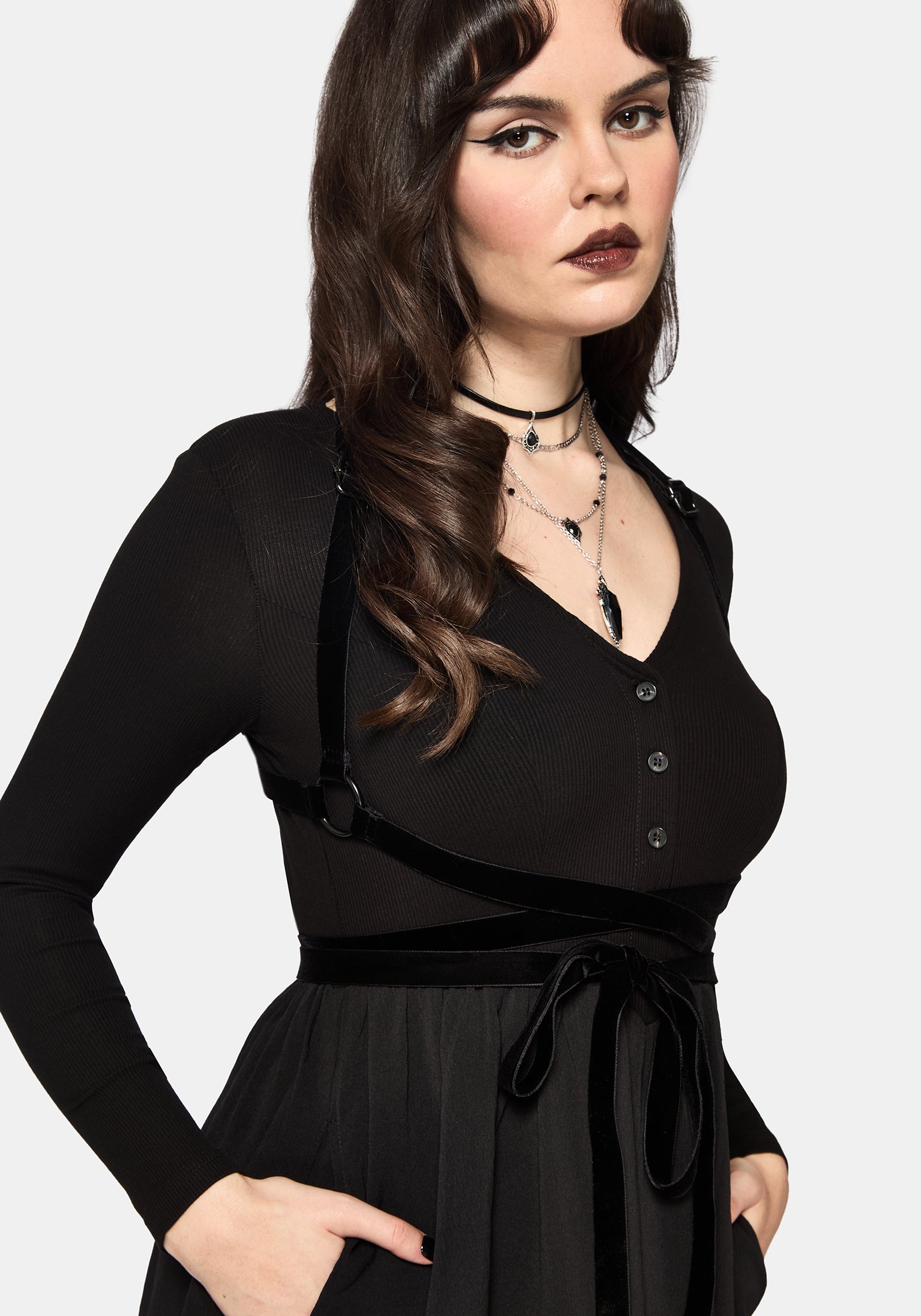 Torrent Knopf Hoch Midi Kleid