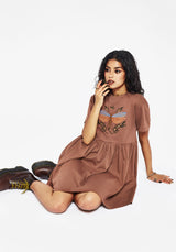 Griffinfly Baumwolle Bestickt Jersey Mini Skater Kleid