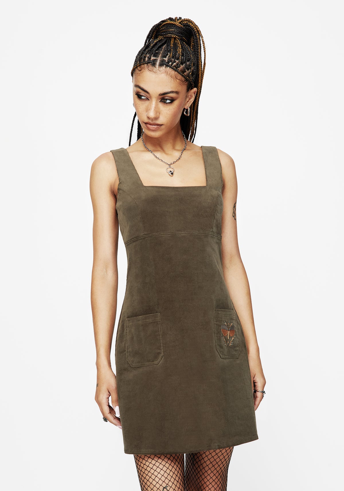 Griffinfly Bestickt Kordel Mini Kleid