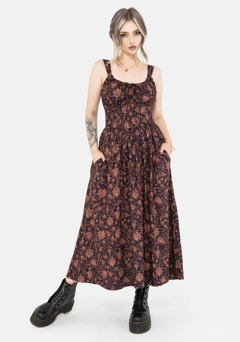 Skye Gerafft Back Midaxi Kleid