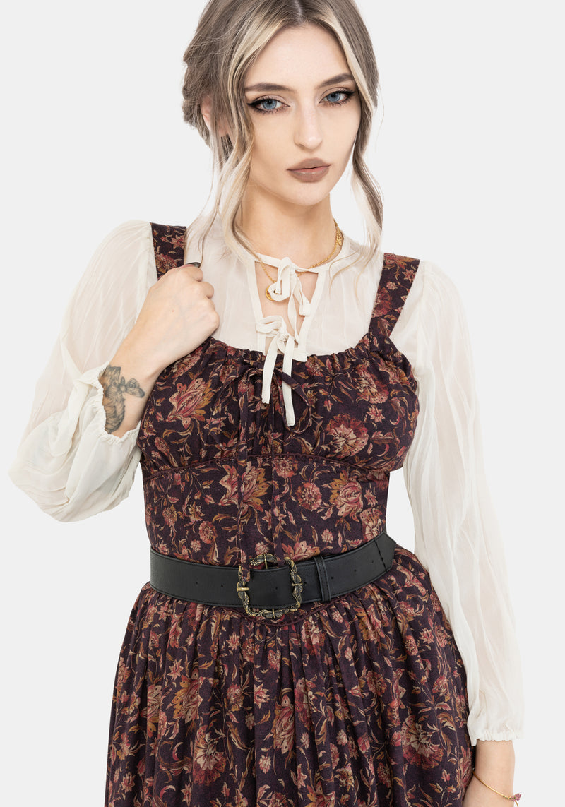 Skye Gerafft Back Midaxi Kleid