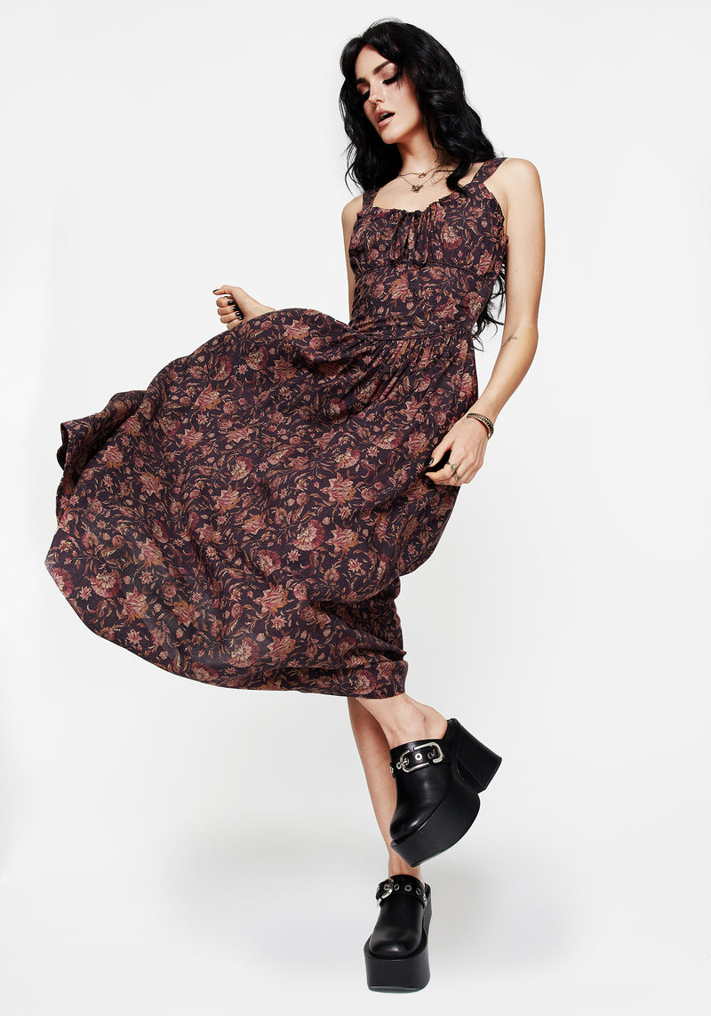 Skye Gerafft Back Midaxi Kleid