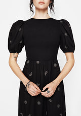 Dawn Sonne Bestickt Gestuft Maxi Kleid