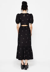 Dawn Sonne Bestickt Gestuft Maxi Kleid