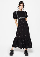 Dawn Sonne Bestickt Gestuft Maxi Kleid