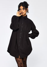 Incantation Baumwolle Mischung Smocked Mini Hemd Kleid