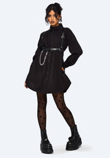 Incantation Baumwolle Mischung Smocked Mini Hemd Kleid