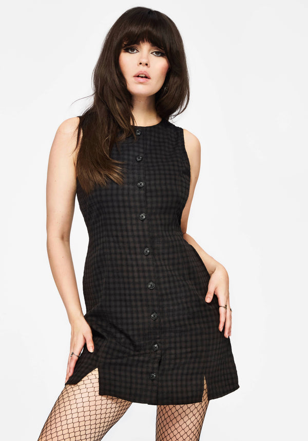 Ziggy Prüfen Knopf Hoch Mini Kleid