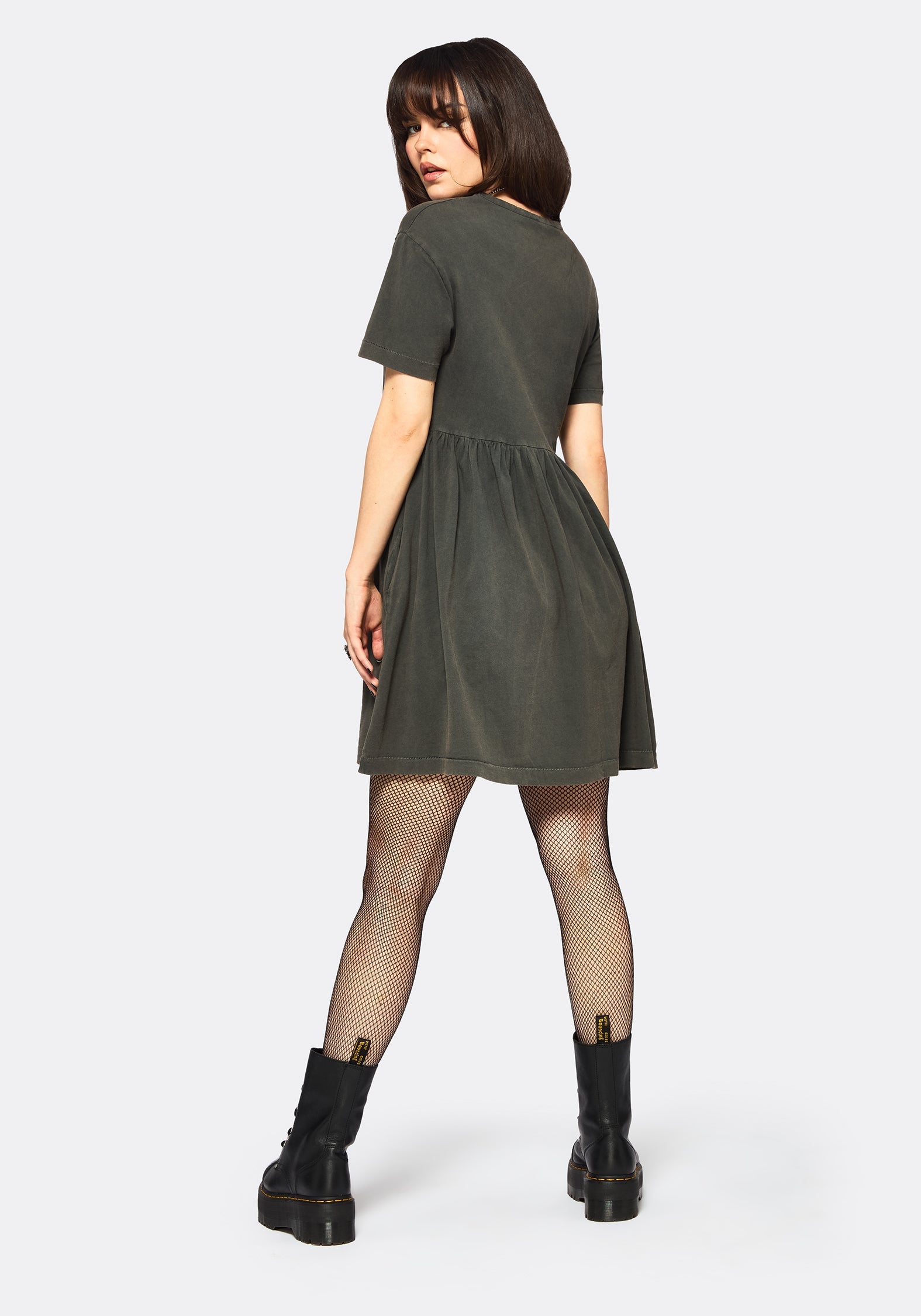 Illvminatio Bleach Grafik Baumwolle Mini Skater Kleid