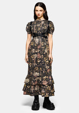 Triple Göttin Gestuft Gerafft Maxi Kleid
