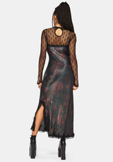 Everbloom Floral Satin Lace Cami Midaxi Dress