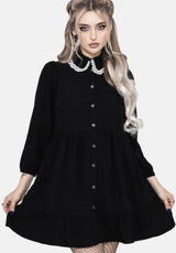 Salem Kragen Mini Rüsche Kleid