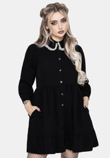 Salem Kragen Mini Rüsche Kleid