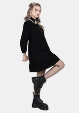 Salem Kragen Mini Rüsche Kleid