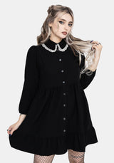 Salem Kragen Mini Rüsche Kleid