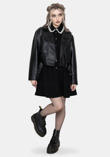 Salem Kragen Mini Rüsche Kleid