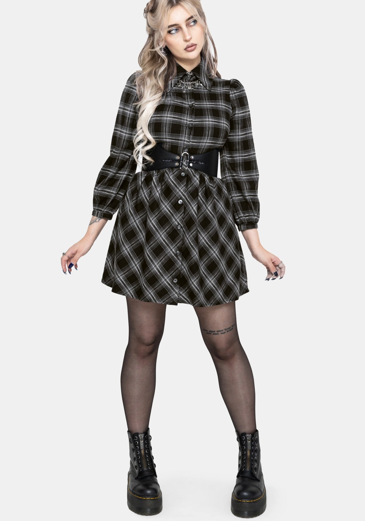 Lochan Prüfen Mini Hemd Kleid