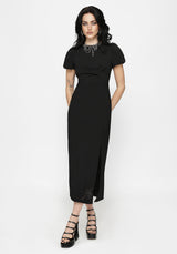 Aubrey Krähe Schädel Bestickt Twist Vorderseite Midi Kleid