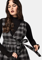 Lochan Check Wrap Pinafore Midi Dress