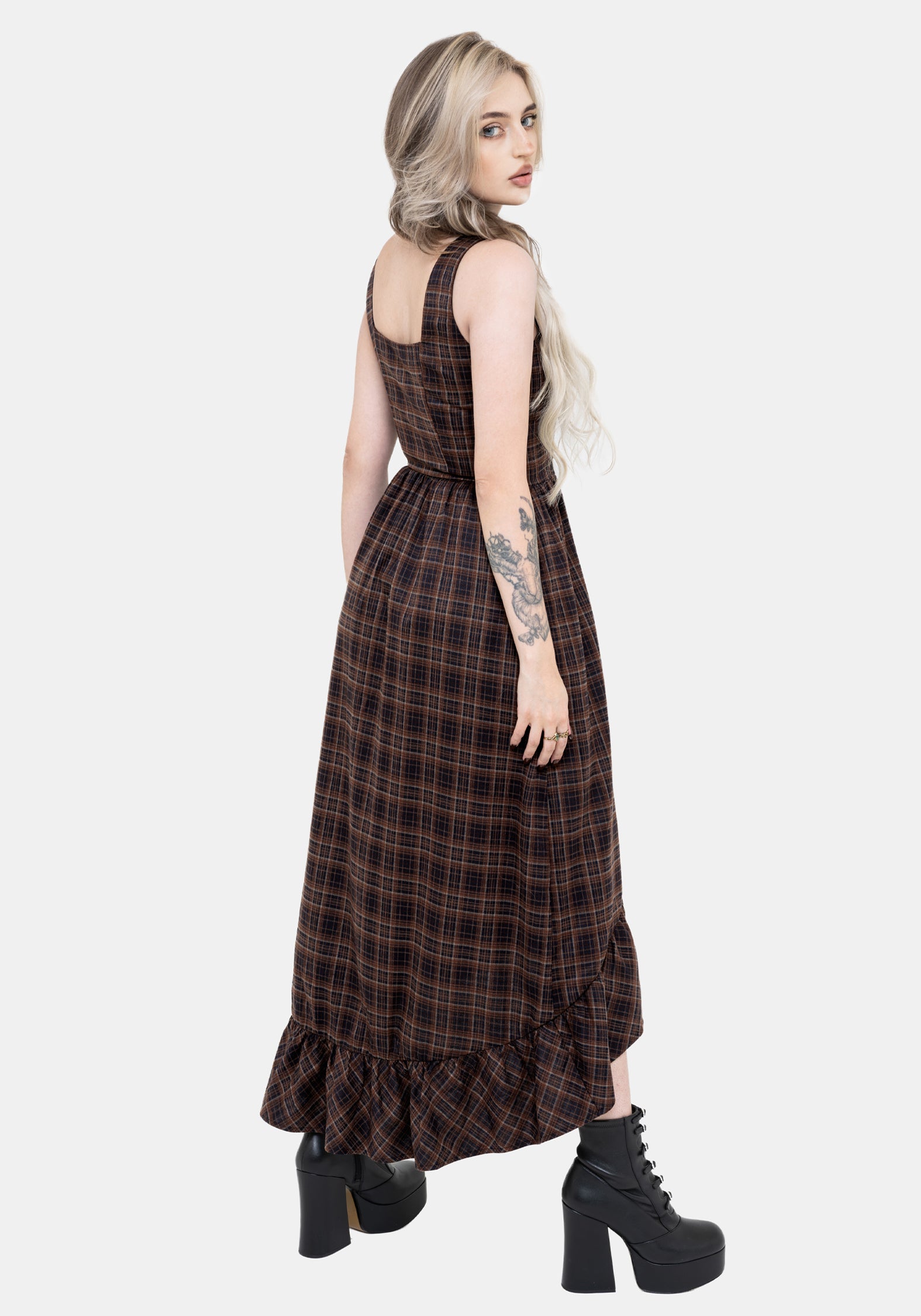 Embla Prüfen Hoch Low Midaxi Kleid