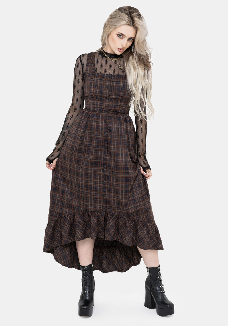 Embla Check High Low Midaxi Dress