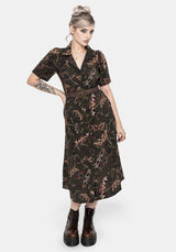 Whispen Motte Druck Midi Hemd Kleid