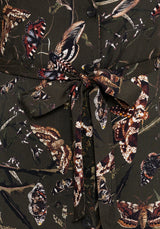 Whispen Moth Print Midi Shirt Dress