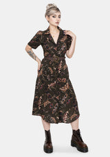 Whispen Motte Druck Midi Hemd Kleid