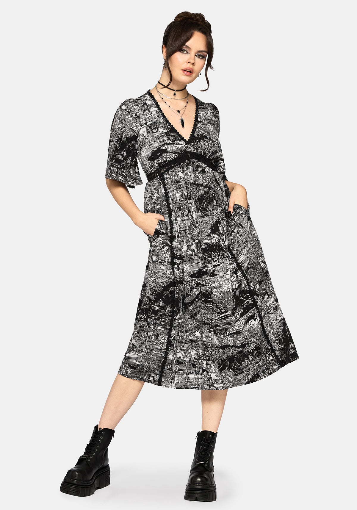 Nara Boudicca Bedruckt Midi Kleid