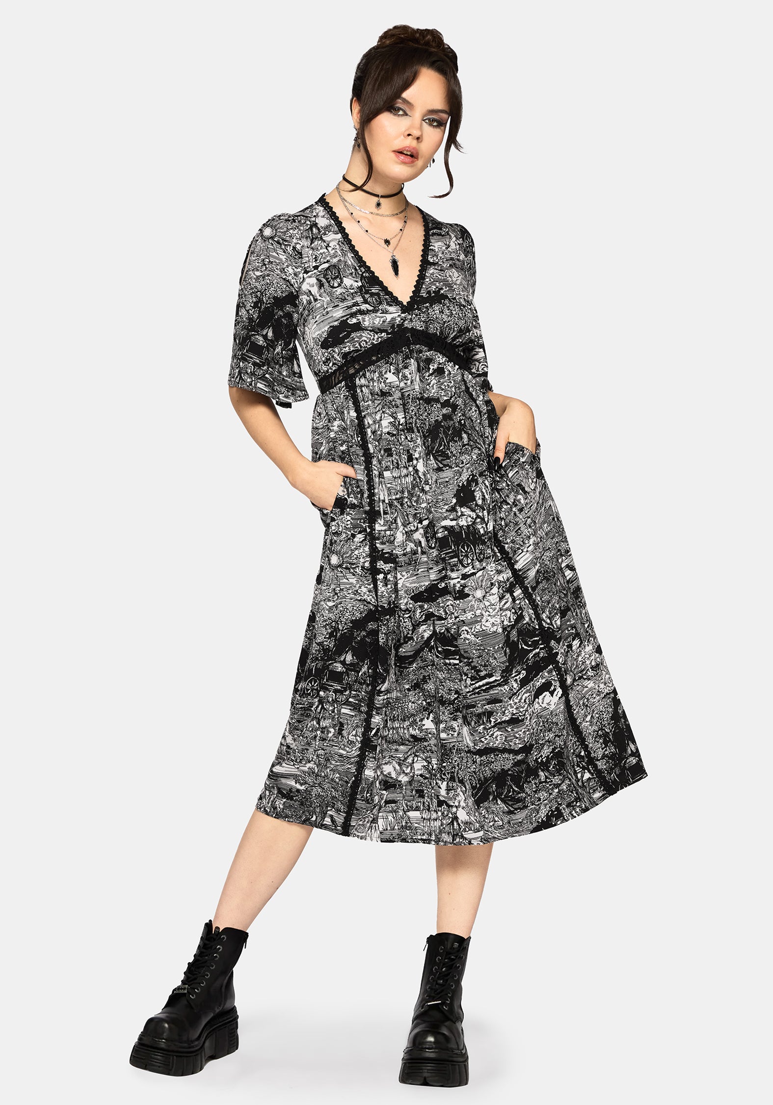 Nara Boudicca Bedruckt Midi Kleid