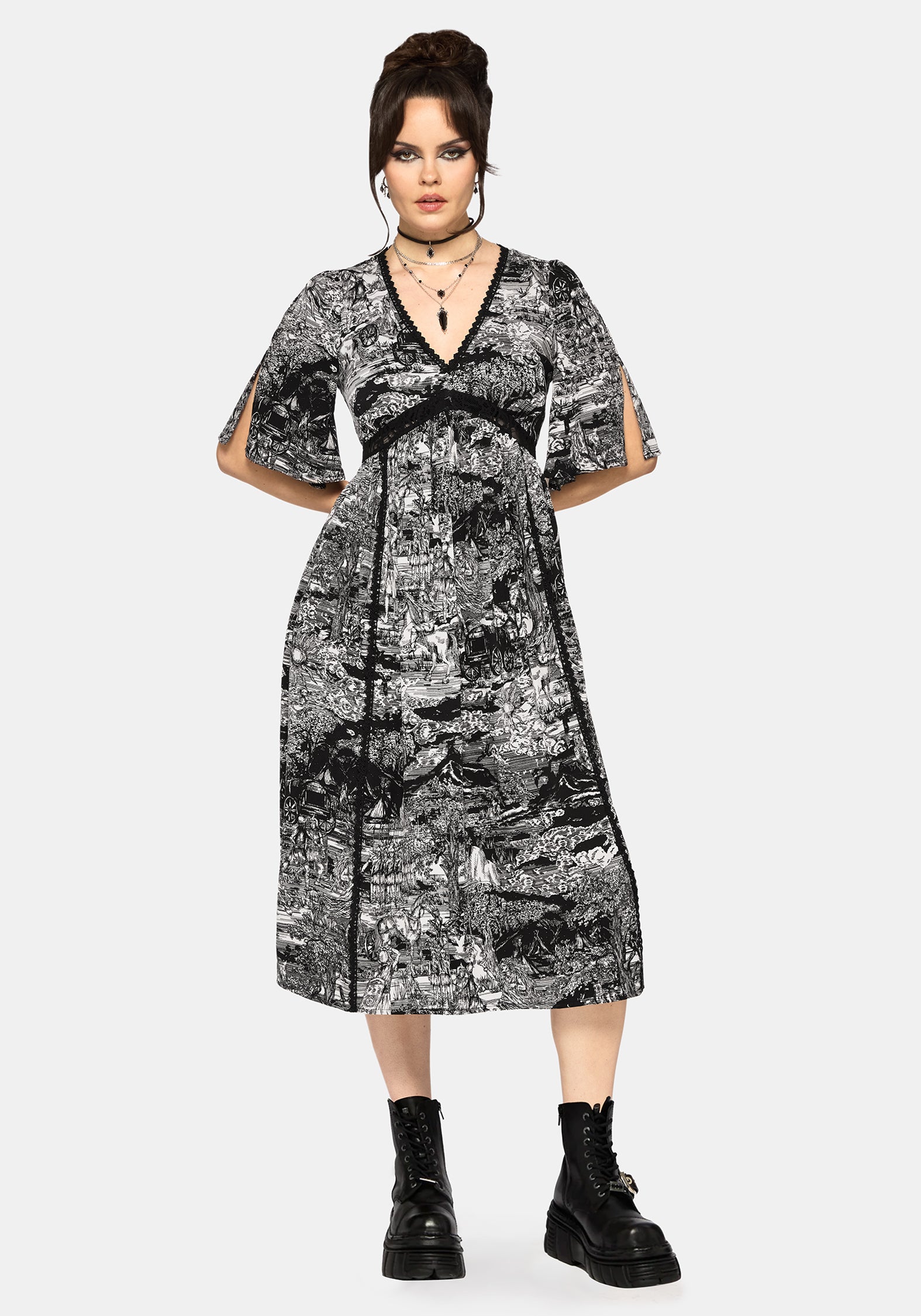 Nara Boudicca Bedruckt Midi Kleid