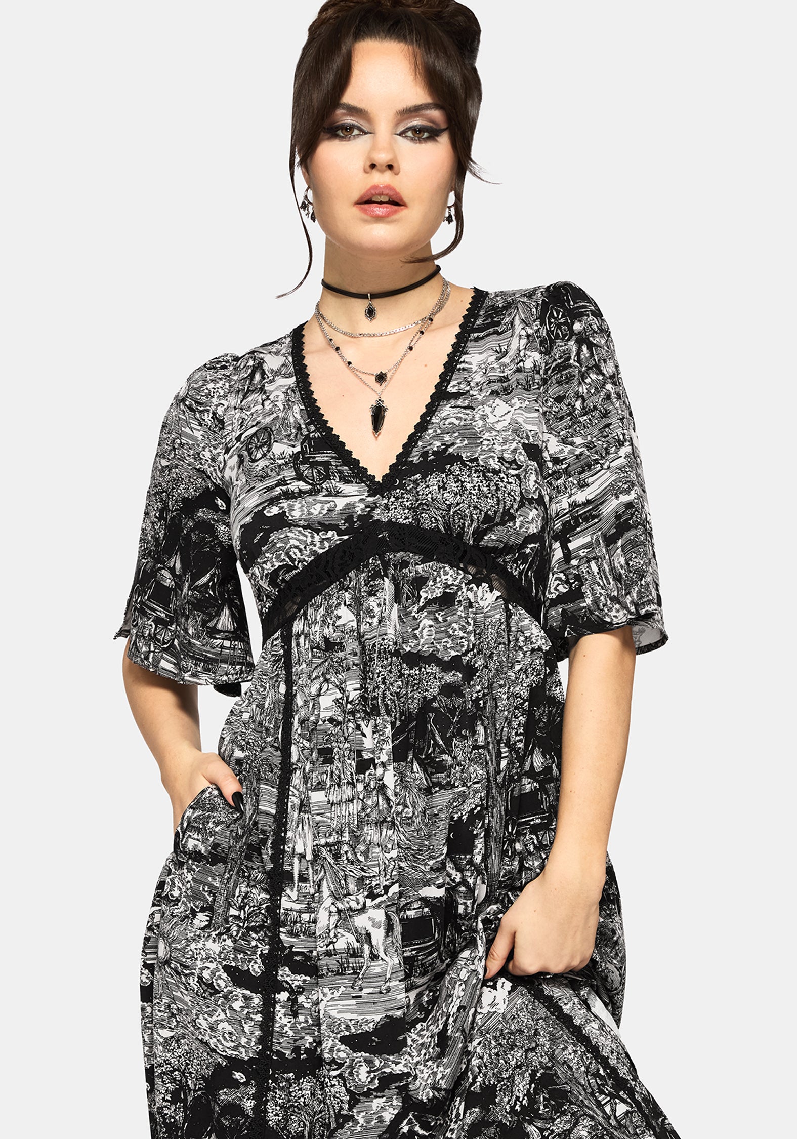 Nara Boudicca Bedruckt Midi Kleid