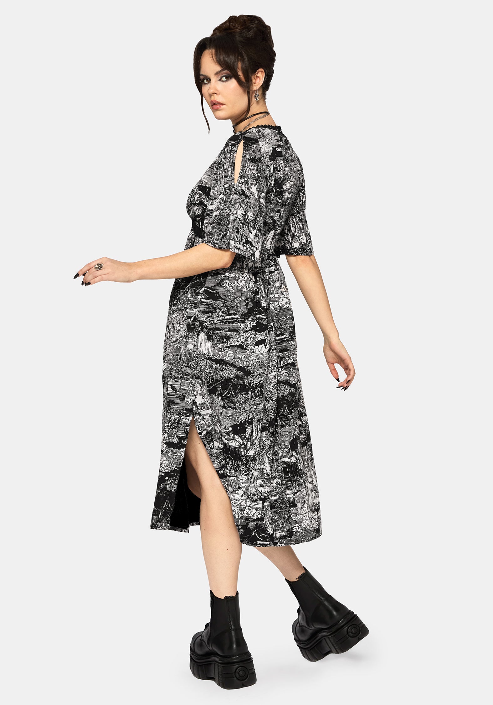Nara Boudicca Bedruckt Midi Kleid