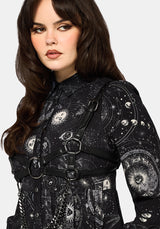 Elise Celestial Print Mini Shirt Dress EU 38