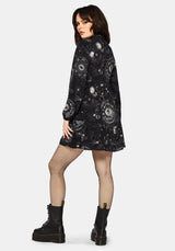 Elise Celestial Print Mini Shirt Dress EU 38