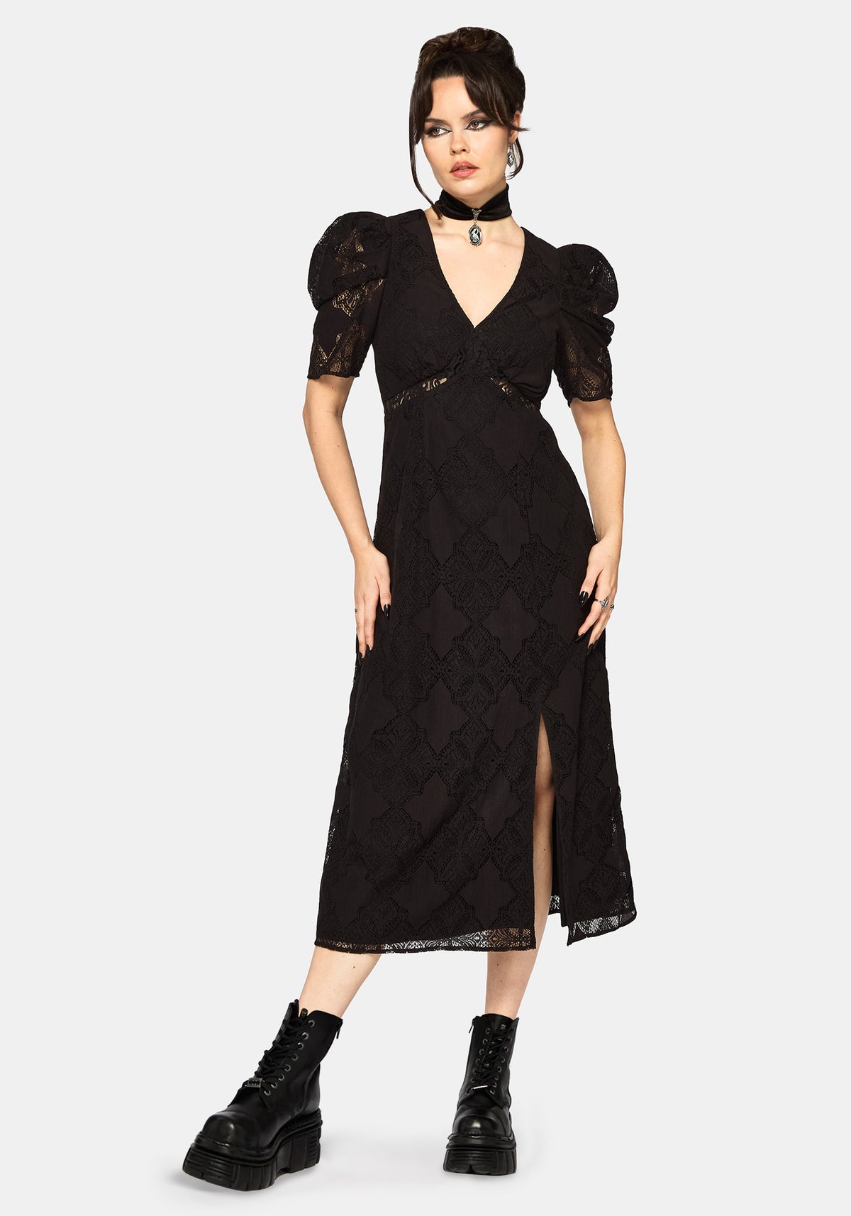 Zephyr Crossed Lace Midaxi Dress EU 38