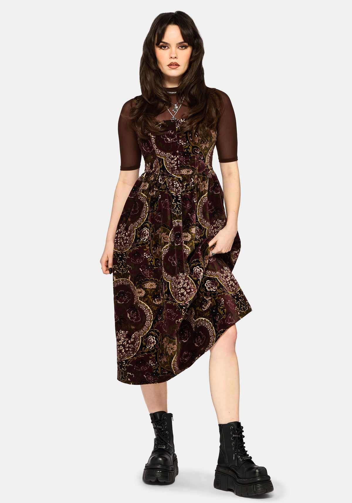 Effie Barock Korsett Mieder Midi Kleid