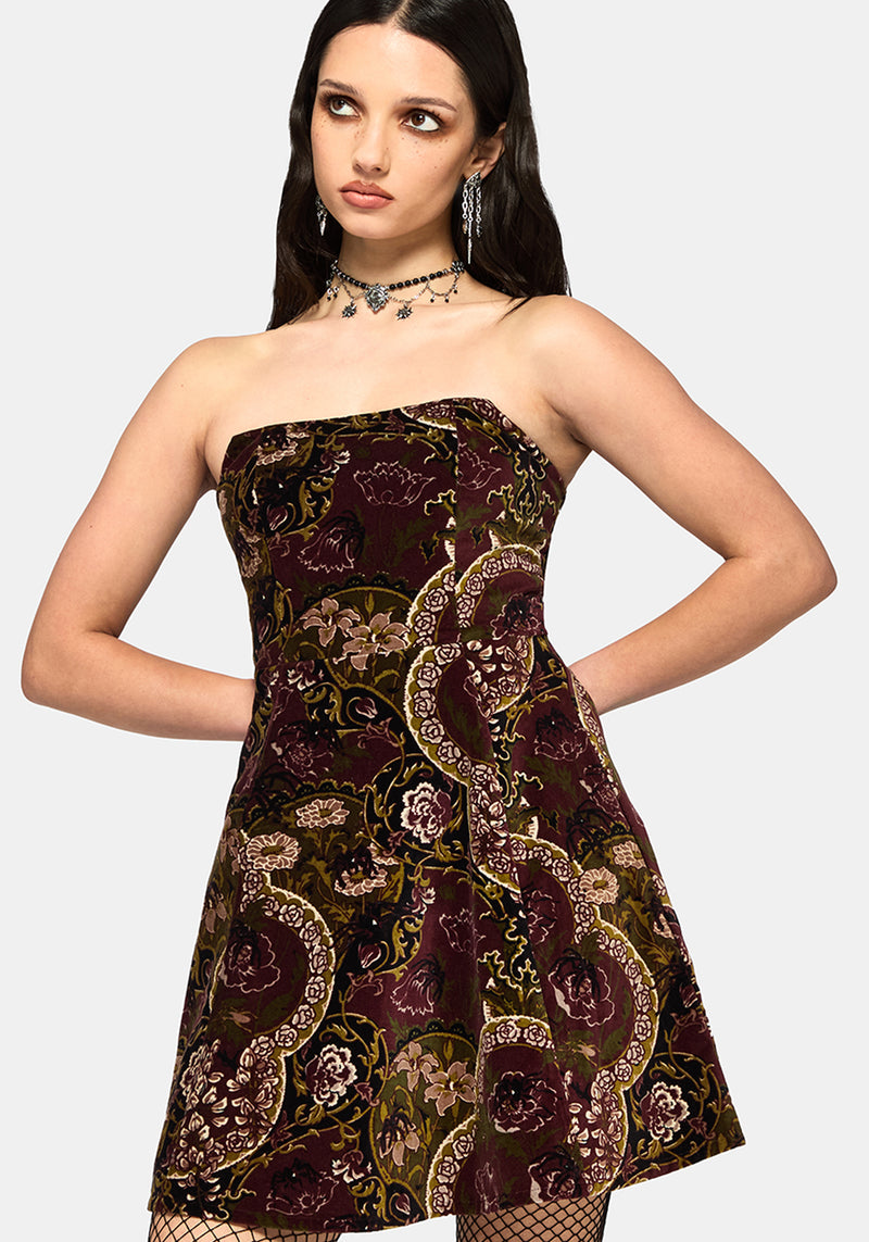 effie mini dress Effie Baroque Strapless Mini Dress – Disturbia