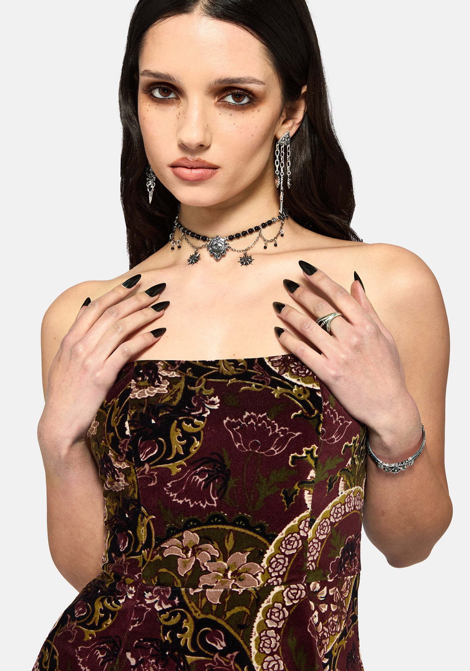 Effie Barock Strapless Mini Kleid
