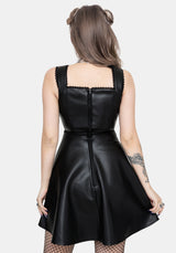 Veluna Corset Waist PU Mini Dress