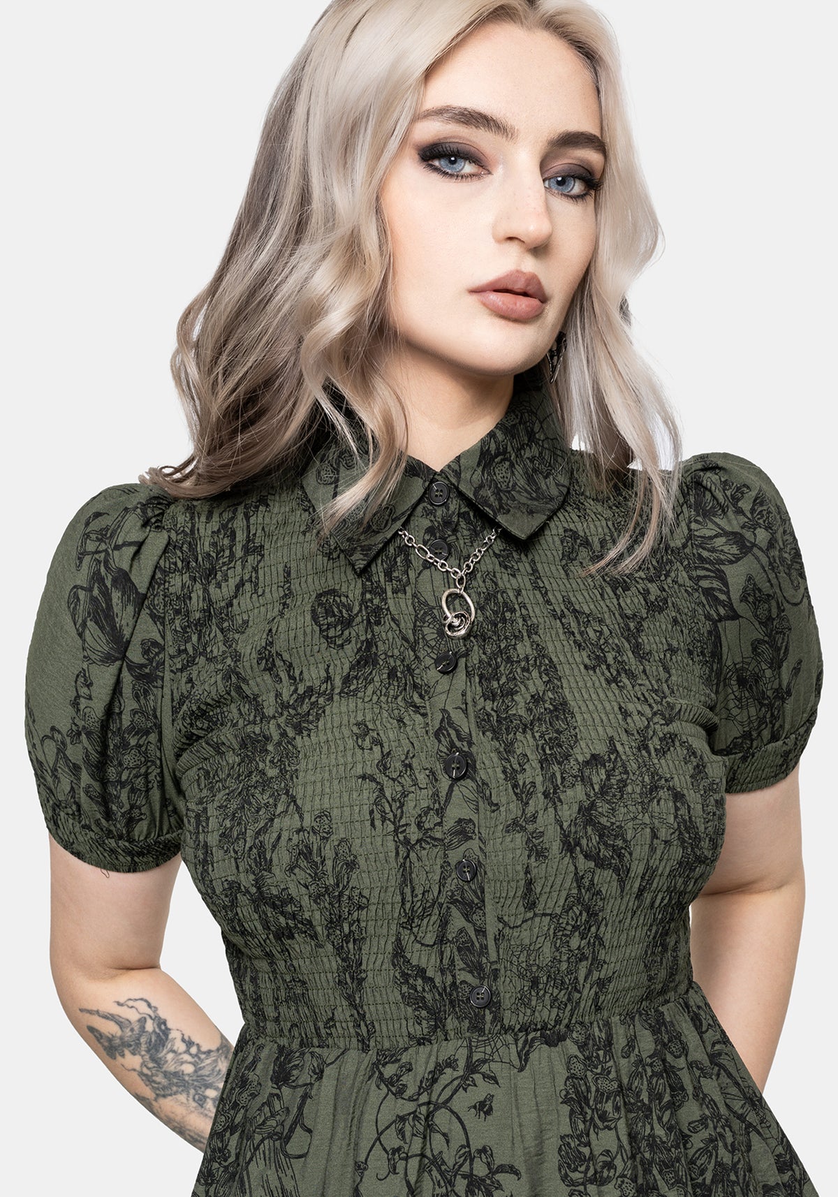 Orla Fingerhut Potion Druck Gerafft Mieder Midaxi Kleid