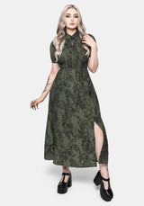 Orla Fingerhut Potion Druck Gerafft Mieder Midaxi Kleid