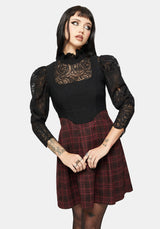 Bonnie Mixed Korsett Prüfen Plissiert Mini Kleid