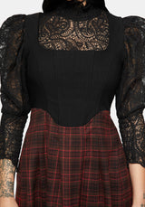 Bonnie Mixed Korsett Prüfen Plissiert Mini Kleid