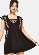 Bladeborn Bestickt Rüsche Vorderseite Mini Kleid