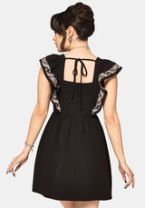 Bladeborn Bestickt Rüsche Vorderseite Mini Kleid