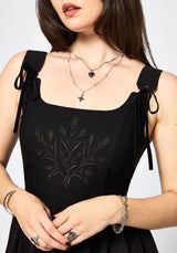 Cybele Bestickt Vorderseite Korsett Mieder Midi Kleid