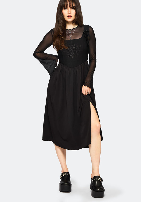 Cybele Bestickt Vorderseite Korsett Mieder Midi Kleid