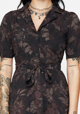 Ashmire Wald Motte Druck Midi Gürtel Hemd Kleid